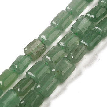 Natural Green Aventurine Beads Strands, Rectangle, 8~9x6.5~7x4mm, Hole: 0.8mm, about 45pcs/strand, 15.16 inch(38.5cm)
