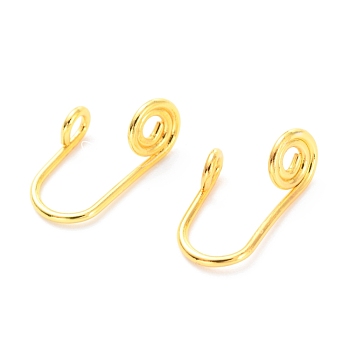 Brass Nose Rings, Nose Cuff Non Piercing, Clip on Nose Ring for Women Men, Vortex, Golden, 14x6x7mm, Hole: 1.5mm