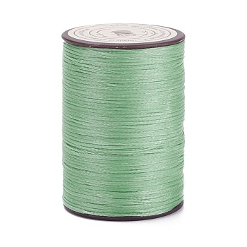 Flat Waxed Polyester Thread String, Micro Macrame Cord, for Leather Sewing Stitching, Medium Aquamarine, 0.8~0.9x0.3mm, about 109.36 Yards(100m)/Roll