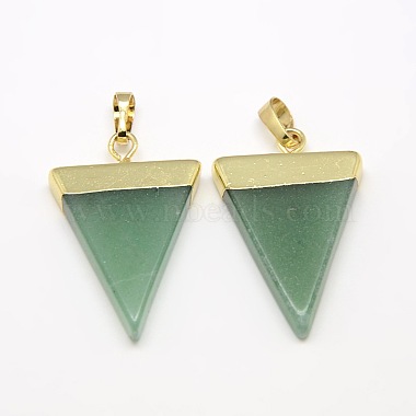 Golden Triangle Green Aventurine Pendants