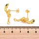 Brass Micro Pave Cubic Zirconia Stud Earring Findings(KK-K340-42G)-3