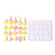Animal Earrings Pendants DIY Silicone Mold, Resin Casting Molds, for UV Resin, Epoxy Resin Craft Making, Clear, 110x129x4mm, Inner Diameter: 16~31x10~27.5mm, hole: 2mm(DIY-Q033-04A)