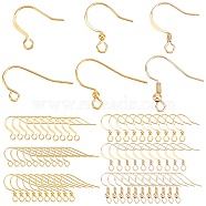 120Pcs 6 Style Brass French Hooks with Coil and Ball, Ear Wire, Real 18K Gold Plated, 11.5~18x15.5~22.5x0.5~3mm, Hole: 1.5~2.5mm, Pin: 0.5~0.8mm, 20Pcs/style(KK-SC0003-63)
