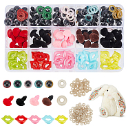 Elite 1Box Craft Plastic Doll Eyes & Nose & Lip Set, Doll Making Supplies, Mixed Color, 140pcs/box(DOLL-PH0001-04)