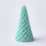 Resin Cabochons, Ice Cream Cone, Medium Aquamarine, 36x20mm(CRES-Q206-18F)