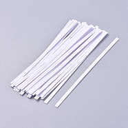 Kraft Paper Wire Twist Ties, with Iron Core, Bread Candy Bag Ties, White, 122x4x0.5mm, about 1000pcs/Bag(AJEW-WH0114-03-12cm)