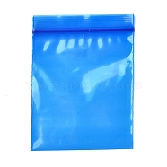 Solid Color PE Zip Lock Bags, Resealable Small Jewelry Storage Bags, Self Seal Bag, Top Seal, Rectangle, Blue, 8x6cmm, Unilateral Thickness: 2.7 Mil(0.07mm), about 90~100pcs/bag(OPP-M001-01C-04)