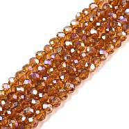 Electroplate Glass Beads Strands, AB Color Plated, Faceted, Rondelle, Peru, 3.5~3.8x3mm, Hole: 0.4mm, about 113~115pcs/strand, 12.80~12.99 inch(32.5~33cm)(EGLA-A044-T3mm-B04)