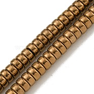 Electroplated Synthetic Non-magnetic Hematite Beads Strands, Disc, Heishi Beads, Coffee Plated, 6x3mm, Hole: 1mm, about 135~138pcs/strand, 15.47''~15.75''(39.3~40cm)(G-K361-A05-03)