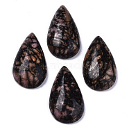 Natural Rhodonite Cabochons, Teardrop, 28~29x15~17x6~9mm(G-N326-72F)