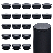 Plastic Hole Plugs, Snap in Hole Plugs, Post Pipe Insert End Caps, for Furniture Fencing, Round, Black, 40x17mm, Inner Diameter: 30.5mm(AJEW-WH0505-14A)