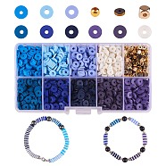 1770Pcs Polymer Clay Beads DIY Jewelry Making Finding Kit, Including Synthetic Hematite & CCB Plastic & Handmade Polymer Clay Beads, Blue, Polymer Clay Beads: 1620pcs/box(DIY-SZ0006-51A)