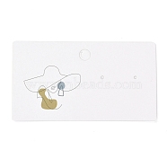 Rectangle Cardboard Earring Display Cards, for Jewlery Display, Women Pattern, 9x5x0.04cm, about 100pcs/bag(CDIS-P004-01)