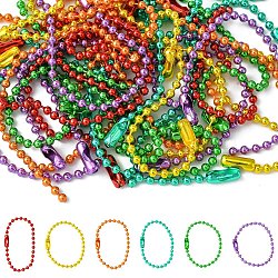 30Pcs 6 Colors Spray Painted Iron Ball Chains, Tag Chain for Bag Accessories, Mixed Color, 10x0.24cm, 5pcs/color(IFIN-YW0003-62)