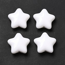 Opaque Acrylic Beads, Star, White, 19x20x8mm, Hole: 2mm, about 288pcs/500g(MACR-J123-01)