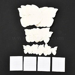 3D Plastic Wall Stickers, with Adhesive Tape, for Home Living Room Bedroom Wall Decorations, Butterfly, White, 23~55x30~70x0.2mm, 48pcs/set(DIY-F077-04J)