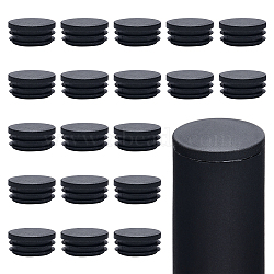 Plastic Hole Plugs, Snap in Hole Plugs, Post Pipe Insert End Caps, for Furniture Fencing, Round, Black, 40x17mm, Inner Diameter: 30.5mm(AJEW-WH0505-14A)