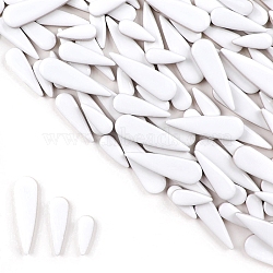 3 Styles Teardrop Shape Porcelain Mosaic Tiles, for DIY Mosaic Art Crafts, Picture Frames and More, White, 21~40x8~12x4mm, about 65~80pcs/set(PW-WGBCD43-01)