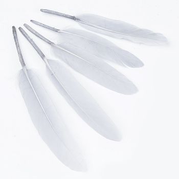 Goose Feather Costume Accessories, Dyed, Light Grey, 100~175x13~25mm