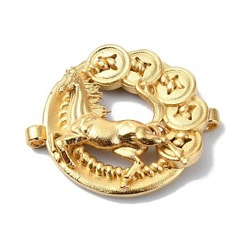 Rack Plating Brass Pendants, Long-Lasting Plated, Lead Free & Cadmium Free, Horse, Real 18K Gold Plated, 23.5x28x5.5mm, Hole: 1.6mm