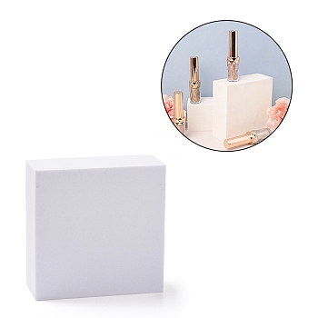 EVA Foam Photography Props, 3D Geometric Shooting Backgrounds, Jewelry Display Base, Square, White, 100x100x40mm