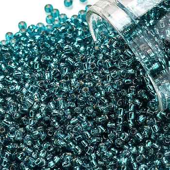 TOHO Round Seed Beads, Japanese Seed Beads, (23BDA) Green Aqua Silver Lined, 11/0, 2.2mm, Hole: 0.8mm, about 50000pcs/pound