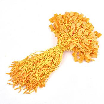 Polyester Cord with Seal Tag, Plastic Hang Tag Fasteners, Orange, 185~195x1mm, about 850pcs/bag