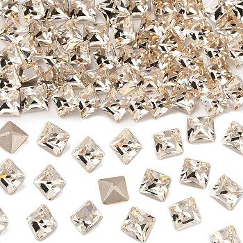 Preciosa&reg MAXIMA Crystal Fancy Stones, Czech Crystal, 435 23 615 Square, Dura Foiling, 00520 Light Gold Quartz, 6x6mm