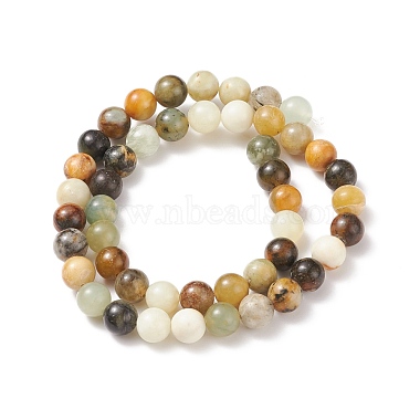Natural Xiuyan Jade Round Bead Strands(G-P075-39-8mm)-4
