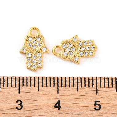 Brass Micro Pave Clear Cubic Zirconia Pendants(KK-U017-06C-G)-3