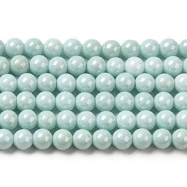 Pale Turquoise Round Cubic Zirconia Beads