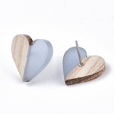 Transparent Resin & Wood Stud Earrings(EJEW-N017-002A-D01)-3