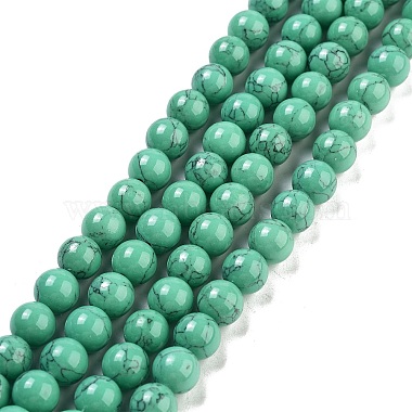 8mm DarkTurquoise Round Synthetic Turquoise Beads