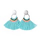 Polycotton(Polyester Cotton) Tassel Dangle Earrings(EJEW-JE03544-M)-2