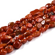 Natural Red Agate Beads Strands, Nuggets, Tumbled Stone, 5~8.5x5.5~7x3.5~4mm, Hole: 0.7mm, about 64pcs/strand, 16.34 inch(41.5cm)(G-G018-67)