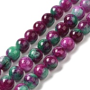 Natural Dyed Jade Beads Strands, Round, Purple, 8.5mm, Hole: 0.8mm, about 45~46pcs/strand, 14.69''~15.04''(37.3~38.2cm)(G-M402-C03-19)
