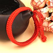 Adjustable Waxed Cord Braided Bracelets, Red String Bracelets, Red, 6 inch~7-7/8 inch(150~200mm), 9~12mm(BJEW-E304-15)