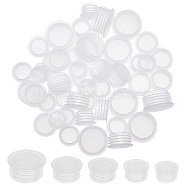 50Pcs 5 Style PE Plastic Bottle Caps, for Bottle, Column, White, 18.5~28x11~15mm, 10pcs/style(AJEW-GF0004-72)