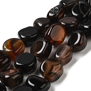 Natural Agate Beads Strands, Dyed & Heated, Nuggets, Tumbled Stone, Coconut Brown, 14~15x10~14x8~9.5mm, Hole: 1.6mm, about 12~13pcs/strand, 7.09~7.48''(18~19cm)(G-H295-D01-10)