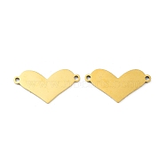Ion Plating(IP) 201 Stainless Steel Connector Charms, Valentine's Day Heart Links, Golden, 12x23x1mm, Hole: 1.4mm(STAS-A090-18G)