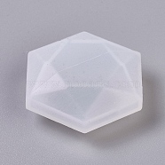 Silicone Molds, Resin Casting Molds, For UV Resin, Epoxy Resin Jewelry Making, Hexagon, White, 30x34x12.5mm(DIY-WH0152-03)
