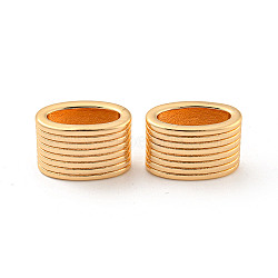 Brass Beads, Large Hole Beads, Oval, Real 18K Gold Plated, 12x18x10mm, Hole: 13x5.5mm(KK-P255-09G)