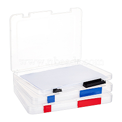 Elite 3 Pcs 3 Colors Portable Transparent Plastic A5 File Box, Office Supplies Holder Document Paper Protector, Magazine Organizers Box Case, Mixed Color, 24.2x17x2.1cm, 1pc/color(CON-PH0002-28A)