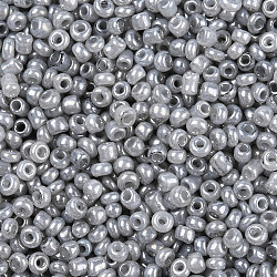 Glass Seed Beads, Ceylon, Round, Dark Gray, 2mm, Hole: 1mm, about 30000pcs/pound(SEED-A011-2mm-149)