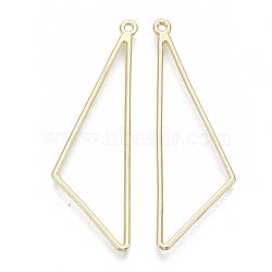 Alloy Open Back Bezel Big Pendants, For DIY UV Resin, Epoxy Resin, Pressed Flower Jewelry, Triangle, Light Gold, 57x17.5x1.5mm, Hole: 1.6mm(PALLOY-S132-001)