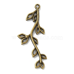 Tibetan Style Alloy Pendants, Leafy Branch and Leaves, Cadmium Free & Lead Free, Antique Bronze, 43x17x2.5mm, Hole: 1.5mm, about 530pcs/1000g(TIBEP-S293-034AB-LF)