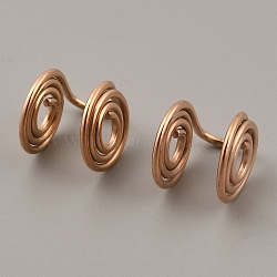 Stainless Steel Cuff Earrings, Flat Round, Rose Gold, 14x9x10.5mm(EJEW-WH0012-130RG)