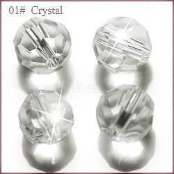Imitation Austrian Crystal Beads, Grade AAA, Faceted, Round, Clear, 10mm, Hole: 0.9~1mm(SWAR-F021-10mm-001)