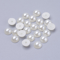 Half Round Domed Imitated Pearl Acrylic Cabochons, Creamy White, 12x6mm(OACR-H001-1)