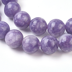 Natural Lepidolite/Purple Mica Stone Beads Strands, Round, 10mm, Hole: 1mm, about 39pcs/Strand, 15.55 inch(39.5cm)(G-L535-01-10mm)